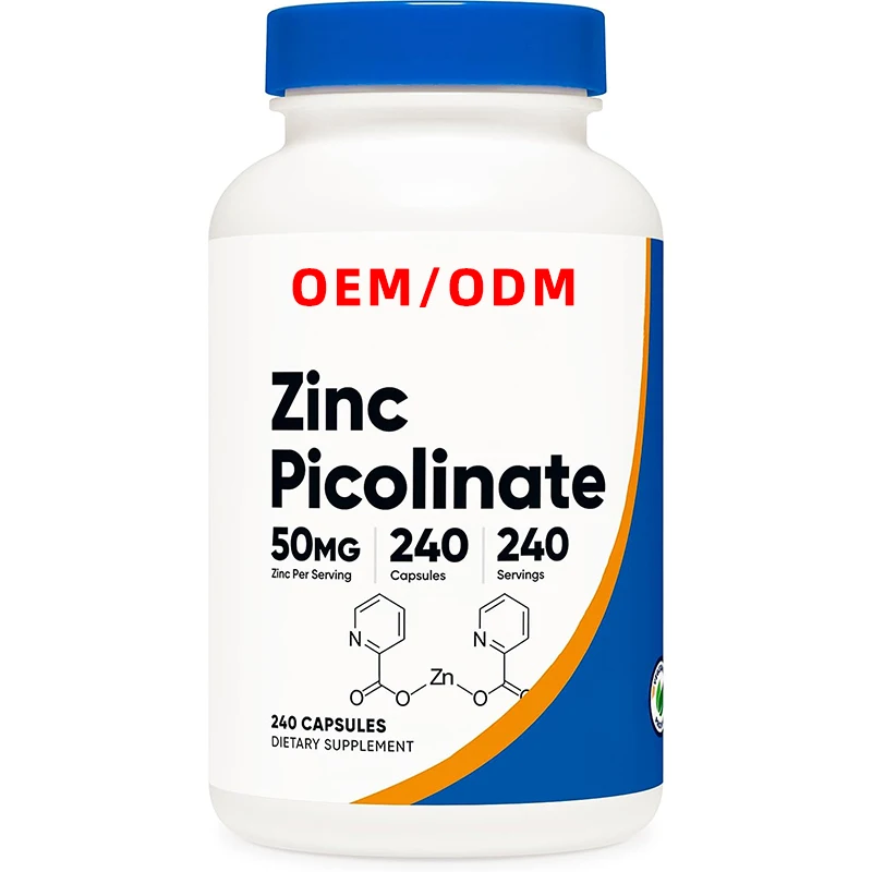 OEM Gluten Free Non-GMO Vegetarian Vitamin 50mg Zinc Picolinate Capsules Support Energy Immune Skin Health