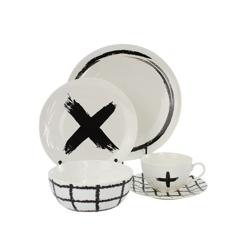 White turkish hotel ceramic dinnerware sets / durable and sustainable porcelain dinner set for weddings