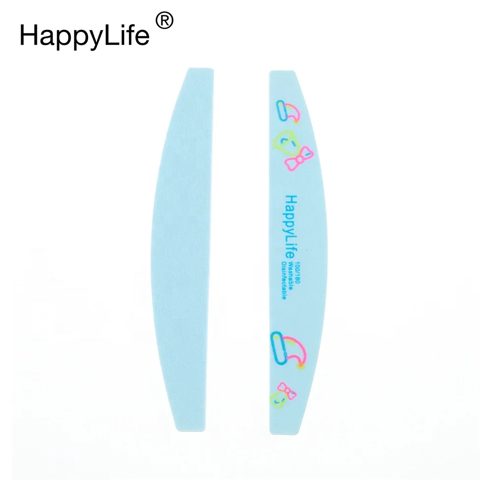 OEM/ODM Customized High Quality Emery Sandpaper PS Board Half Moon Zebra Luminous Nail File