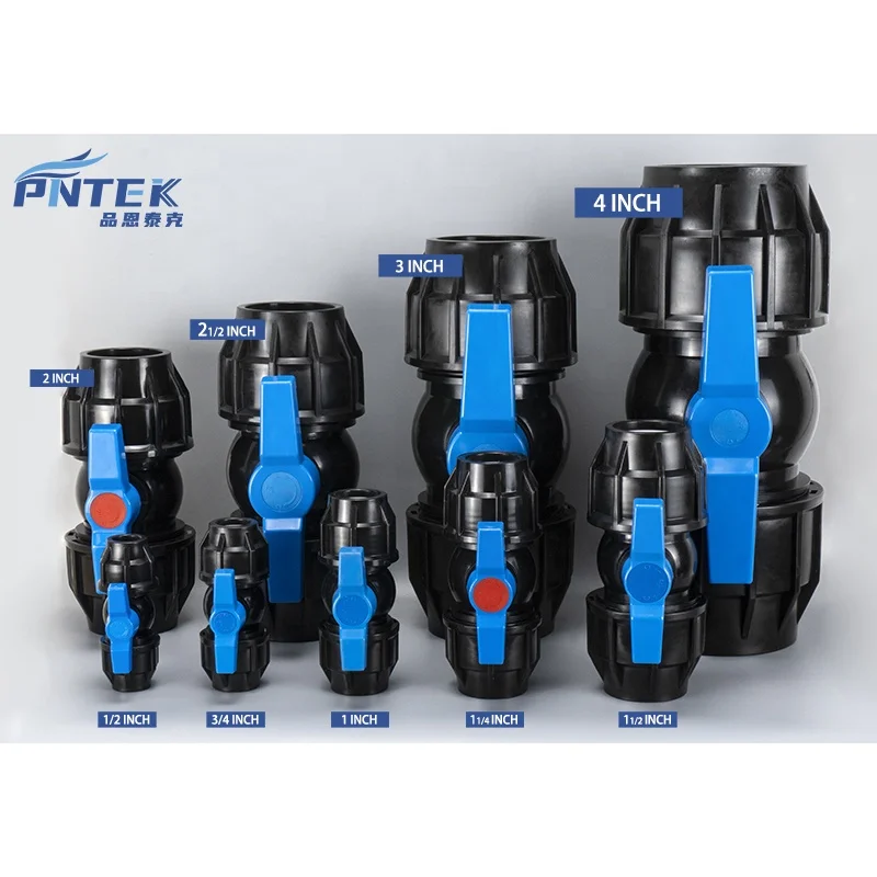 PNETK PN16 Double Union PP компрессионный шаровой клапан и фитинги для орошения аквакультуры