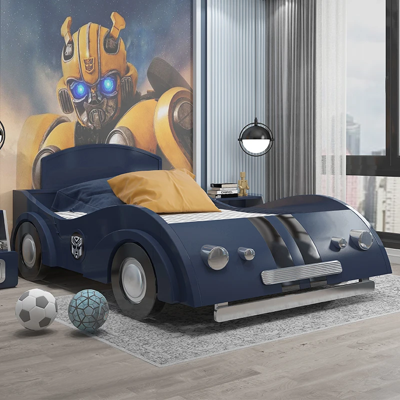 Attractive  Children Beds White solid wood  racing car shape bed furniture car bed kids children