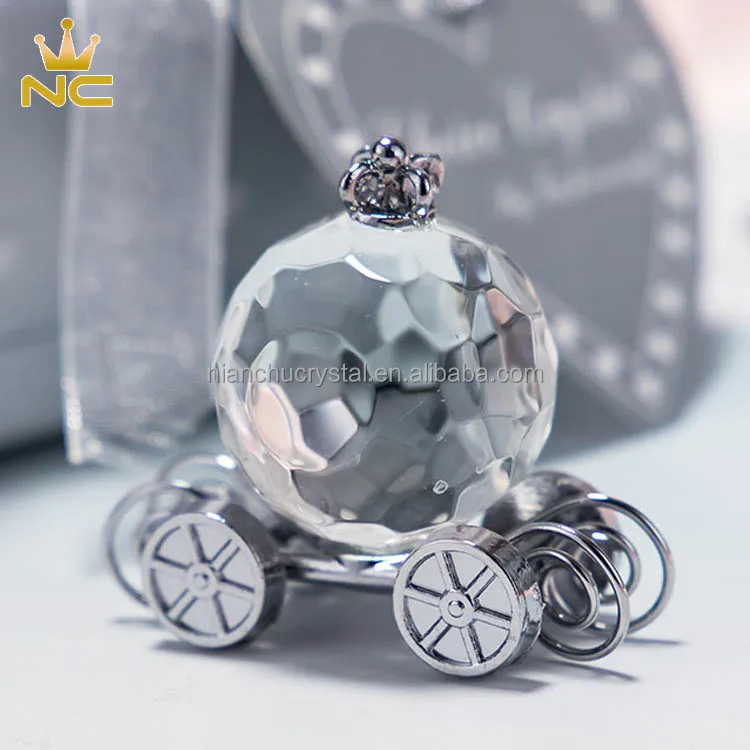 Silver Gifts Crystal Pumpkin Carriage Wedding Souvenirs Guests
