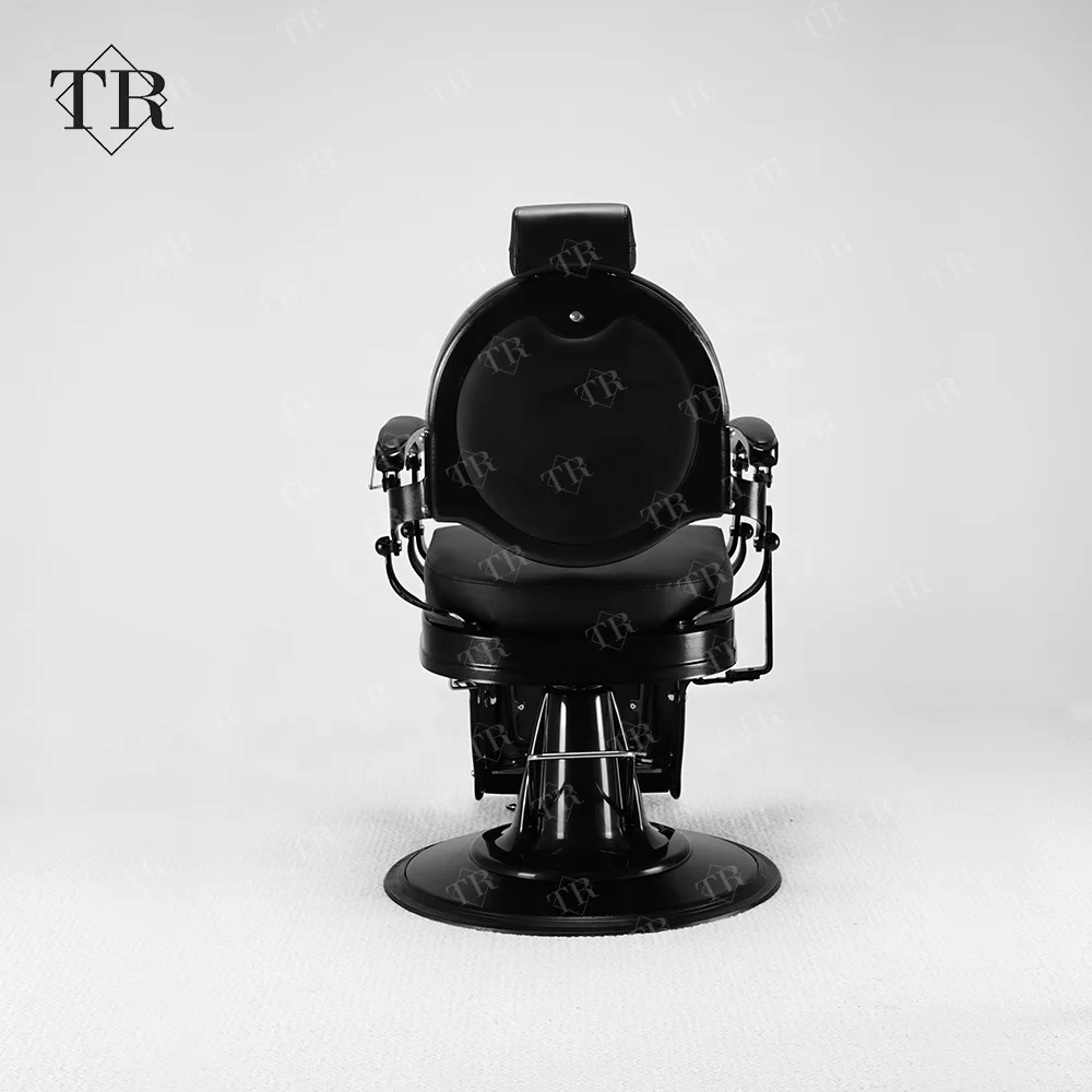 Turri European Style Black High Class Professional Hair Cut Barber Hairdressing Styling Chair Vintage Barber Chair for Men Metal