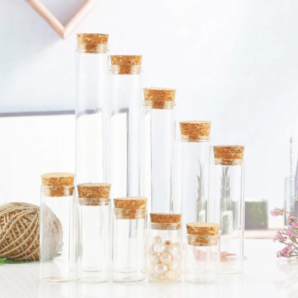 Mini storage bottles 1 3 5 7 9 10 15 30ml small glass bottles small jars with cork