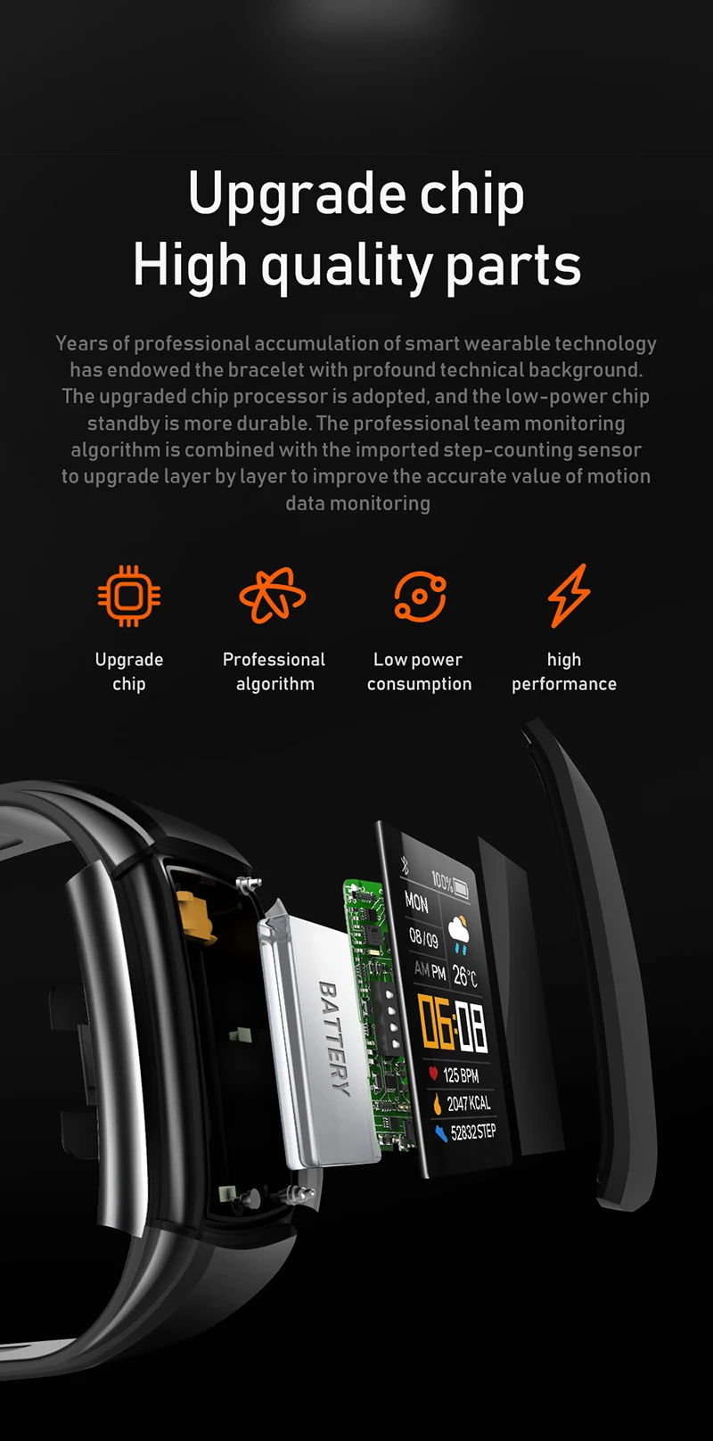 Hot Selling Smart Bracelet Color Display Heart Rate Fitness Tracker Waterproof Smart Wristband