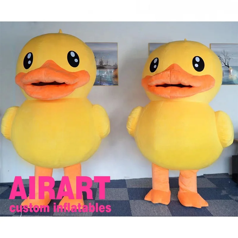 custom children party duck cartoon mascot costume,fancy dress performance human size animals toy dress
