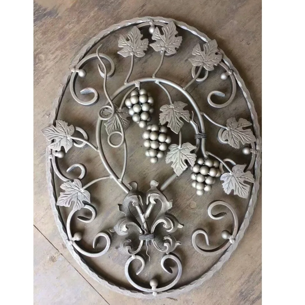 wrought iron art ornament fence decoration part forged weldable grape with leaf accessories casting steel baluster fitting
