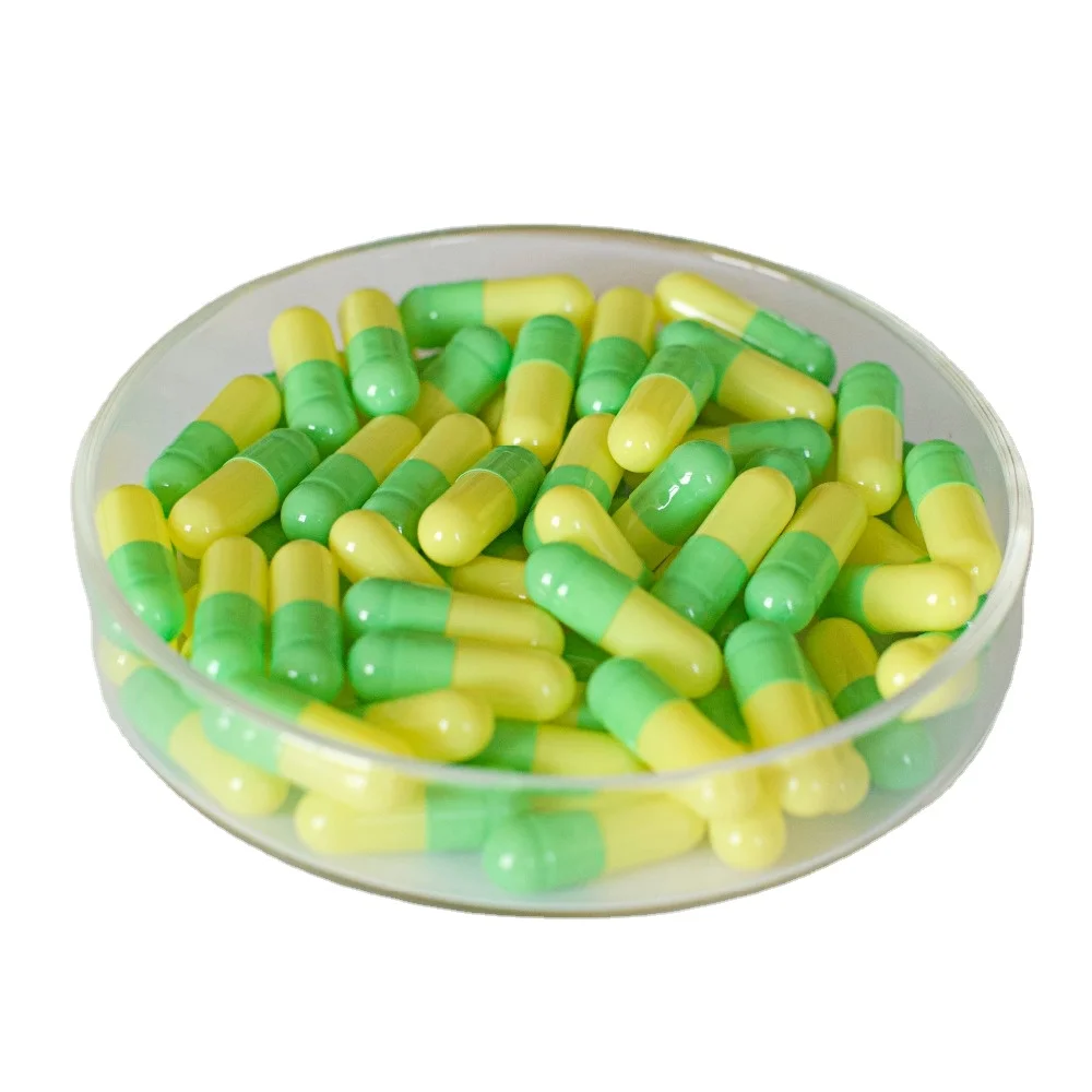 Pharmaceutical High Quality Green Series Dark Light Translucent Green  Empty Capsule Shell Hard Gelatin Capsules Size 00 0  1#