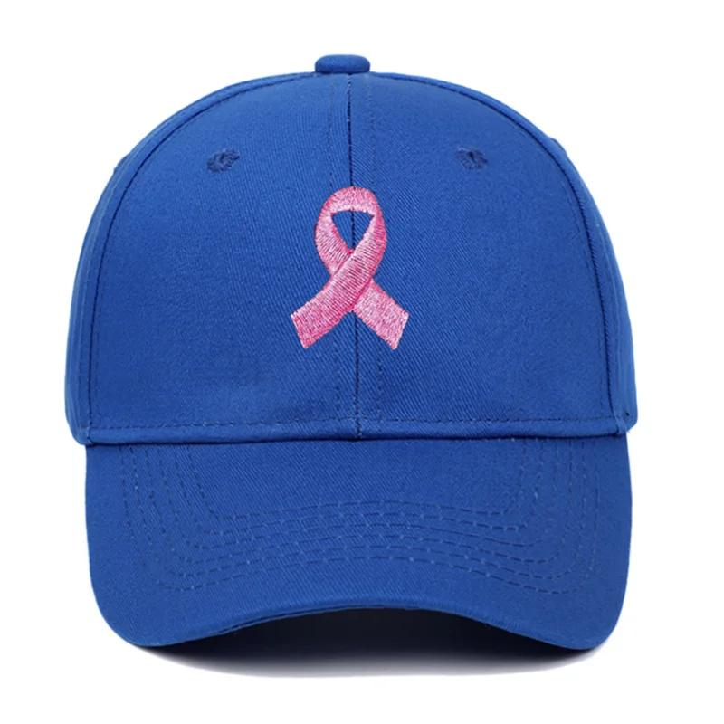 6 Panel Cotton Embroidery Baseball Cap Breast Cancer Awareness Hats