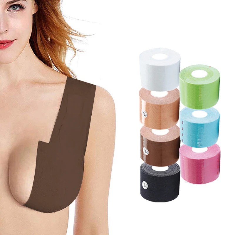 Customized skin black color Athletic Tape boob tape Breast Lift Tape with Nipple Cover
