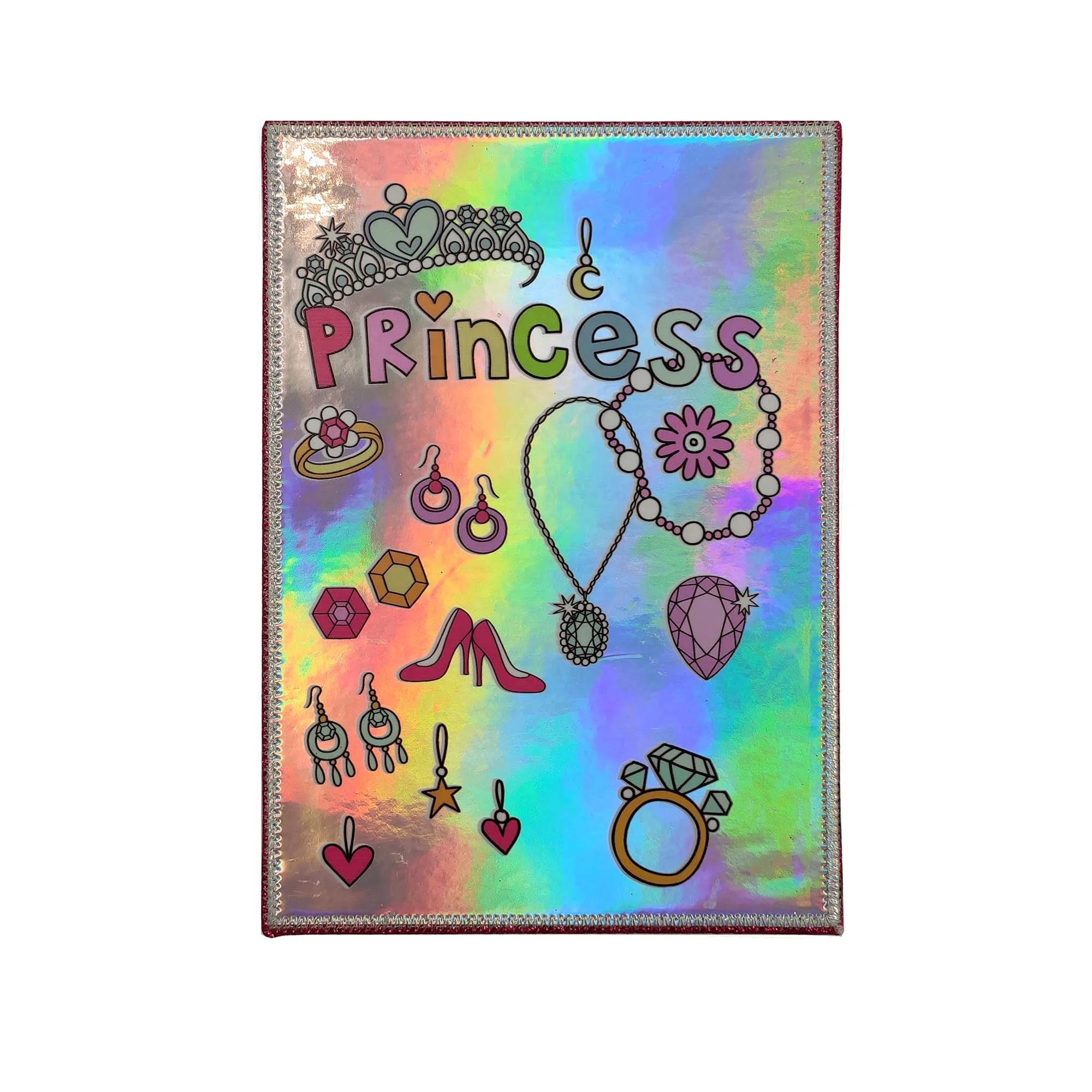 Princess Laser PVC iridescent glitter cover gift notebook for girl