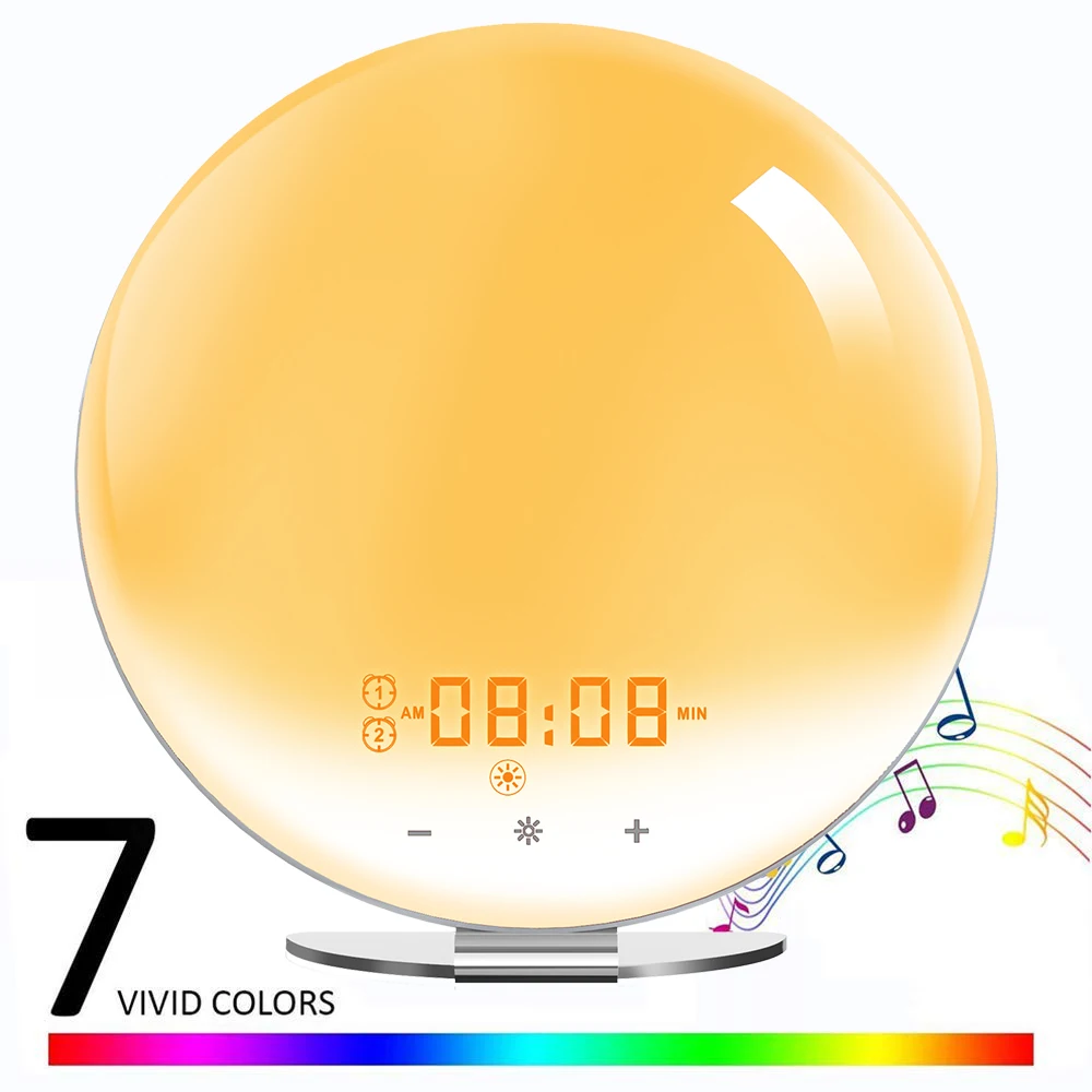 Daylight Alarm Bedside Lamp Simulating Rgb Night Wake Up Clock Smart Wifi Sunset Simulation Digital Sunrise Light