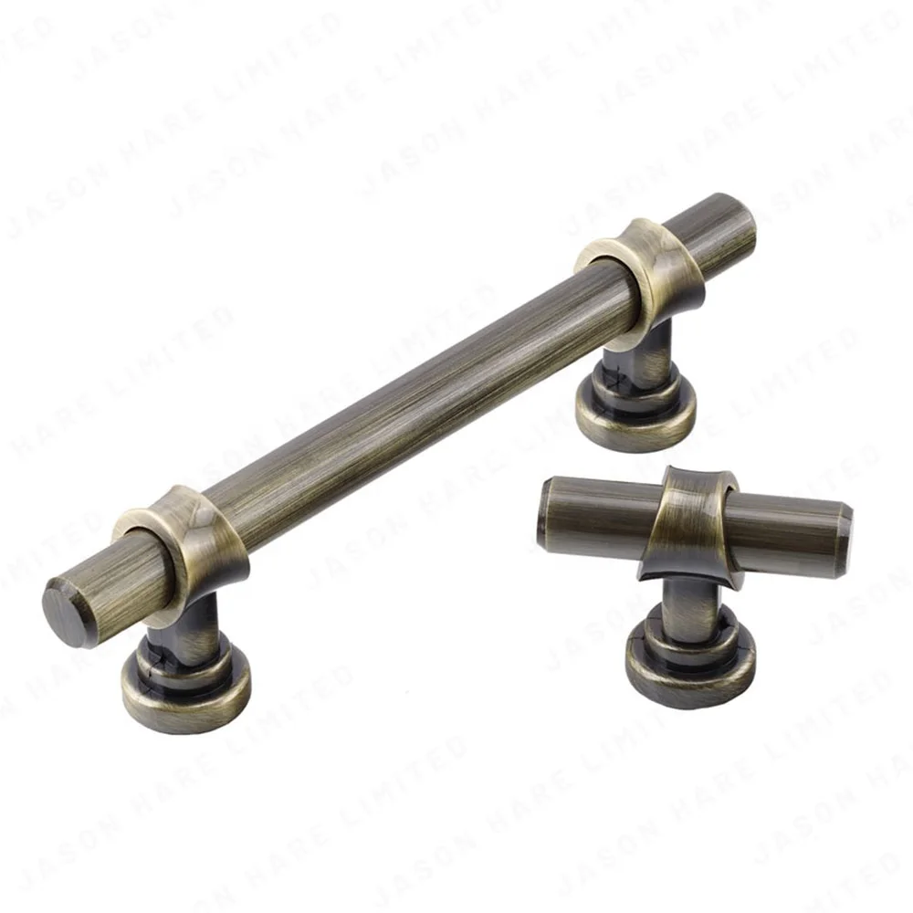Antique Brass Polish Handles Cheap Zinc Alloy T Bar Furniture  Kitchen Cabinet Pull Handle Drawer And Dresser Knob And Handles