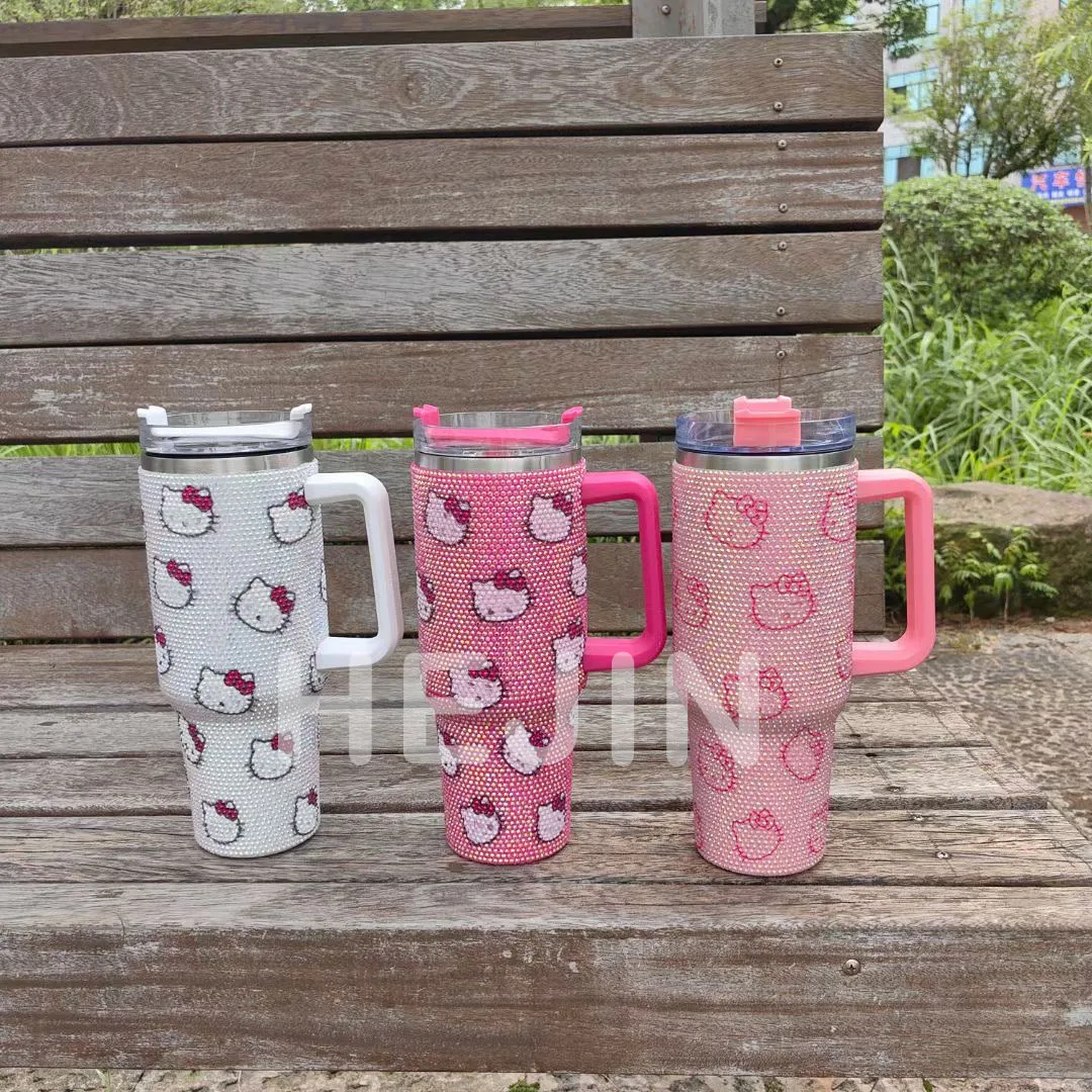 Hot Selling Wholesale Cartoon Cool Insulated Cup Handheld 40 oz Large Capacity Anti-fall Customizable Car Cup