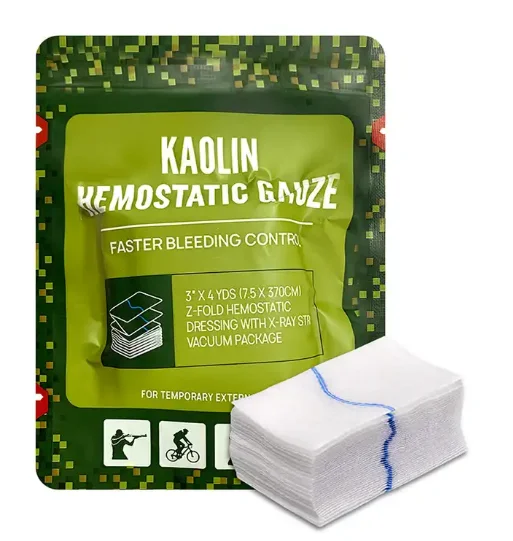 Vacuum Packed Gauze Outdoor First Aid Wound Aseptic Treatment Survival Kaolin Hemostatic Gauze