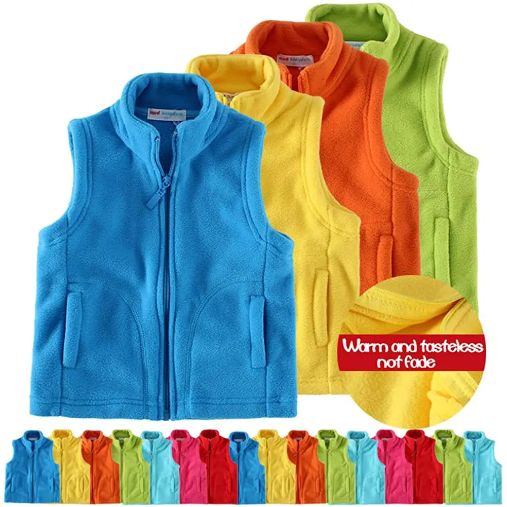 
What&why 2-9 years boy candy color stand-up collar fleece comfortable thickened kids vest 