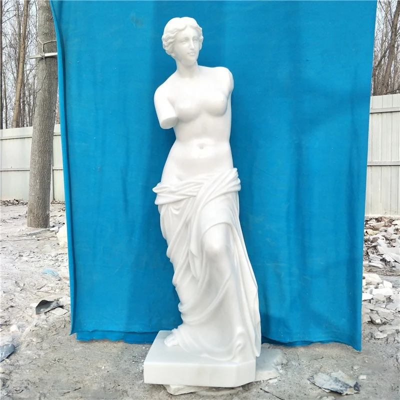 Greek Figure Detailed Carving Classic Broken Arm Venus Stone Statue Aphrodite Marble Sculpture For Lawn