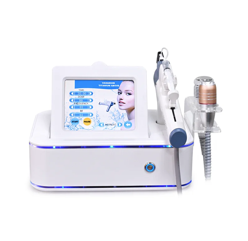 Needle-free injection electroperforation injection therapy machine for skin care and removal of stretch marks