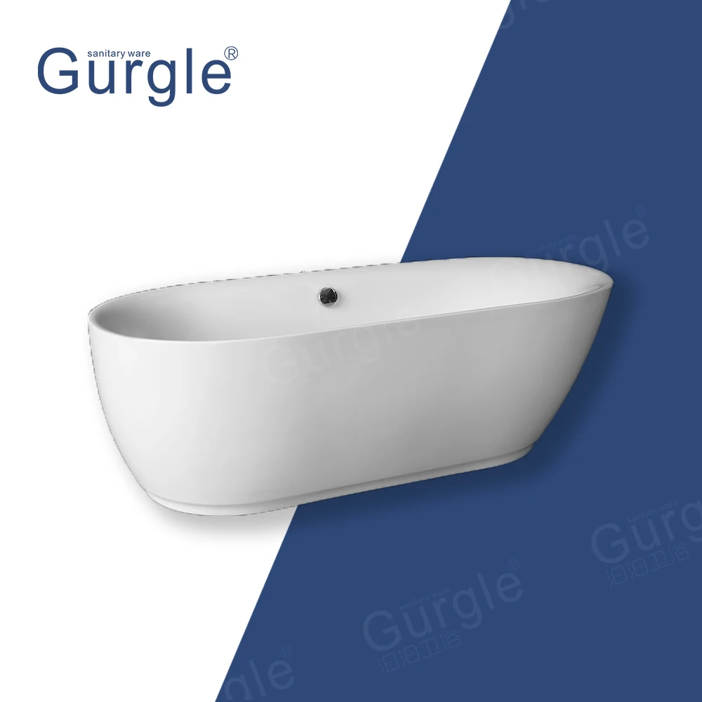 Wholesale Bathtubs High-Quality White Freestanding  Bathroom 5 Years Warranty Freestanding Hotel Bathroom Acrylic Bathtub