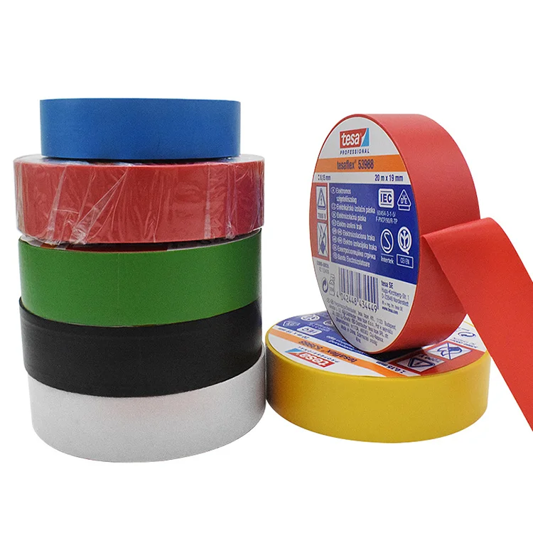 Professional Tesa 53988 Soft PVC Insulation Tape Electrical Insulation Tape for marking wires