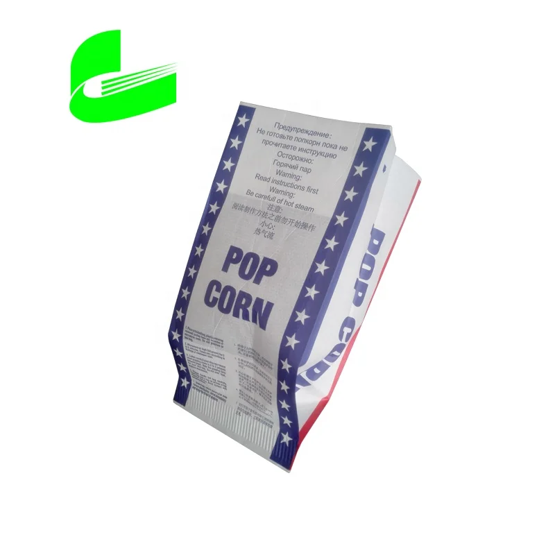 Microwavable food packing popcorn bags