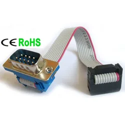 FC10p to IDC DB9 RS232 Dsub 9P Serial Extension Flat Cable Mainboard MB Serial Port Extender