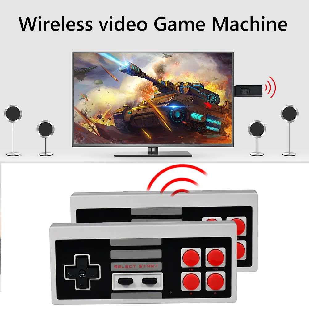 Powkiddy PK02 USB ТВ игровая консоль 8 бит беспроводной контроллер 620 встроенных классических видеоигр джойстик игровой подарок