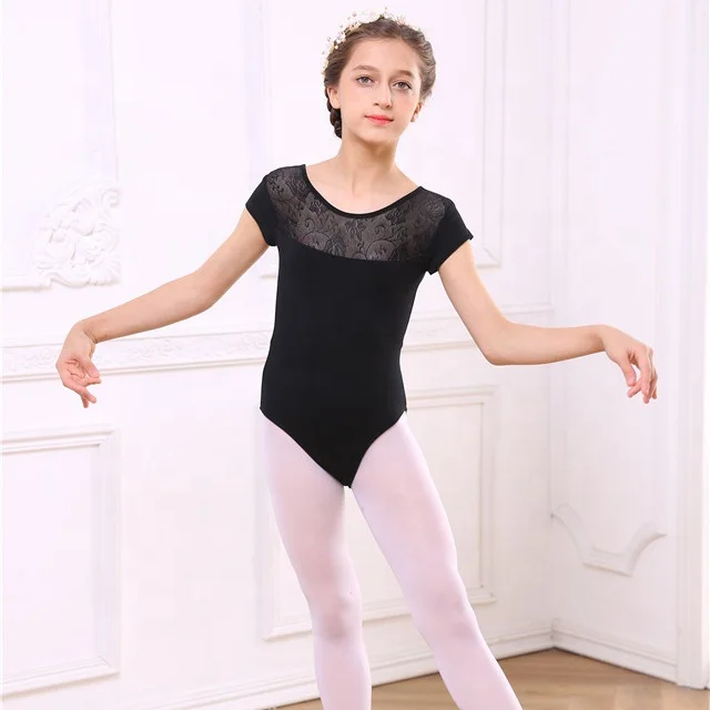 Custom Made Short Sleeve Mesh Ballet Dance Leotard Clothes girls ballet leotards  training dancewear dance class wear