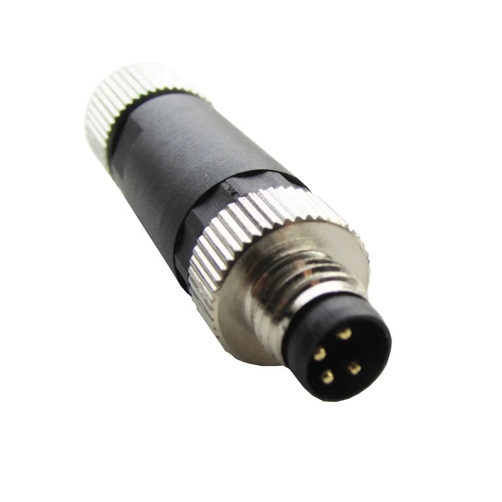 M8 4pin male plug M8 4pin female panel mounting connector
