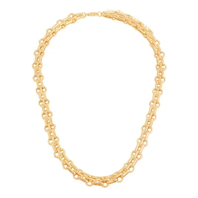 
Barlaycs 2021 Fashion Trendy Designer Multi-layer Punk Style Metal Necklace Coin Pendant Clavicle Chain Charm Necklace for women 