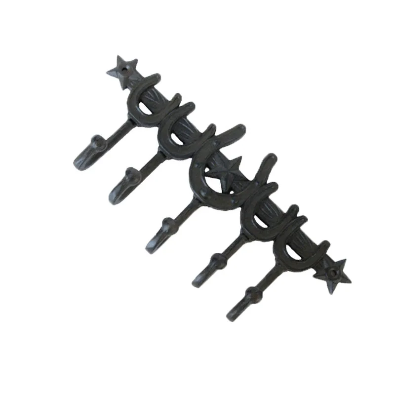 Novel design metal art antique cast iron horseshoe  hook