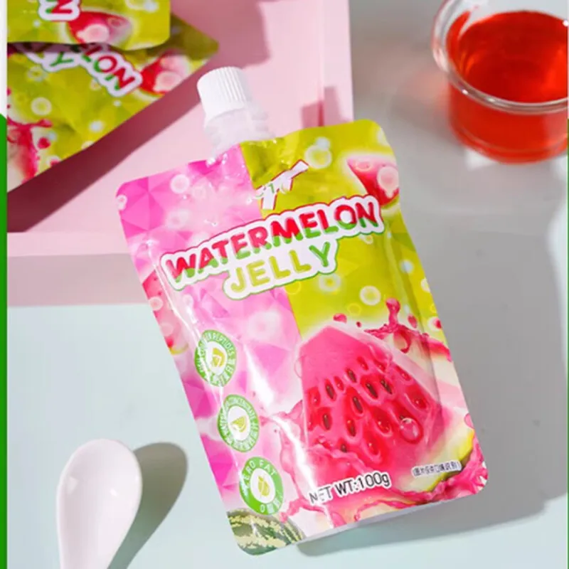 WDL оптовая продажа 100 г/упаковка нежирные пакеты из конжака желе арбуз сок закуски низкокалорийные Пищевые Волокна без сахара