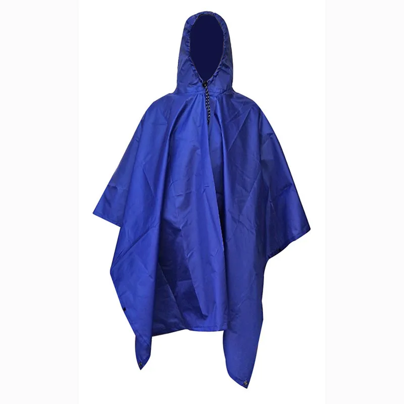 Adult Lightweight Outdoor Hooded Rain Poncho Unisex Raincoat for Hiking Camping Fishing