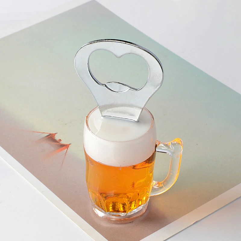 Factory custom magnet beer cup shape bottle opener