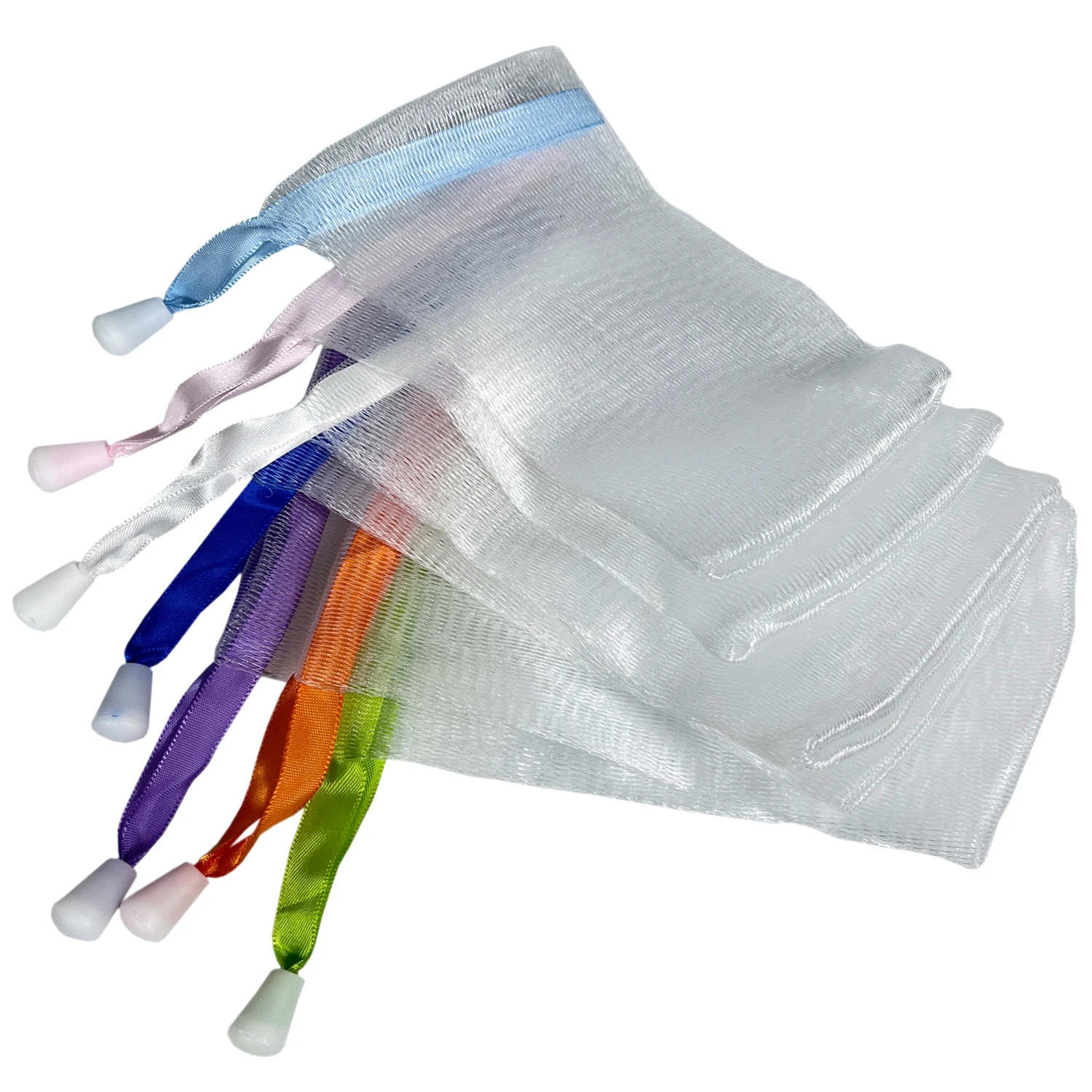 Mesh Soap Bag Mesh Foaming Net Soap Sack Bags Soap Saver Pouch Net Bags with Drawstring for Bath & Shower
