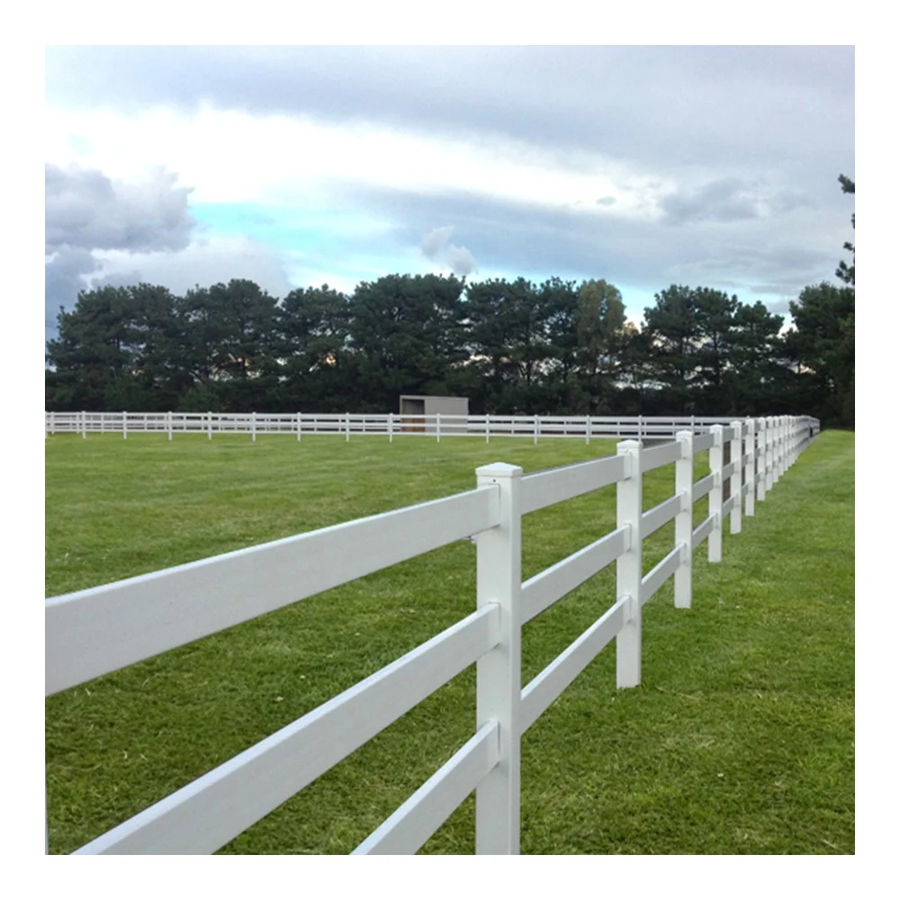 Fentech plastic Vinyl Pvc horse paddock fence, post and rail fence,ranch fence