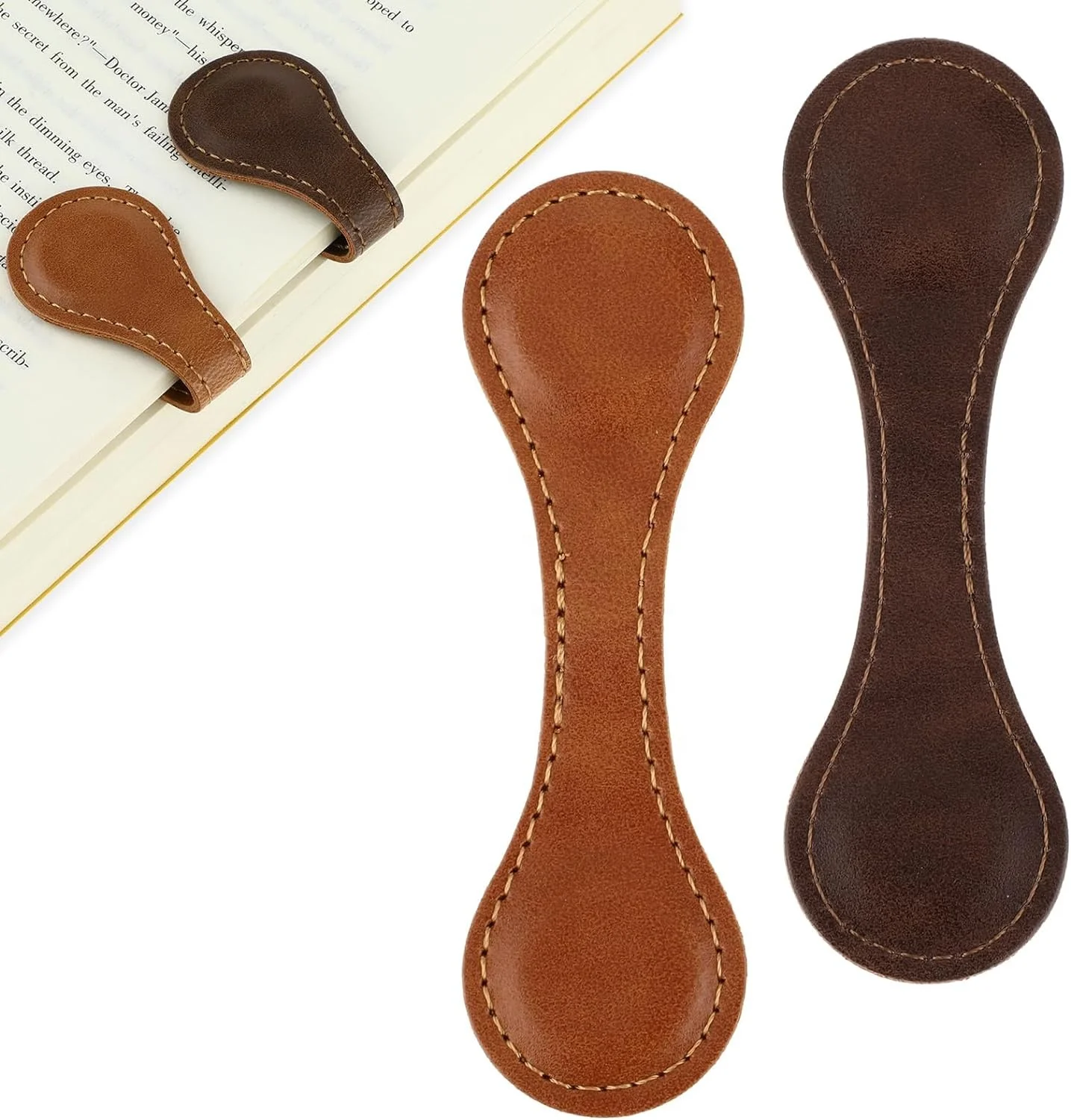 Bookmarks custom handmade promotional page marker double side blank leather magnetic bookmark