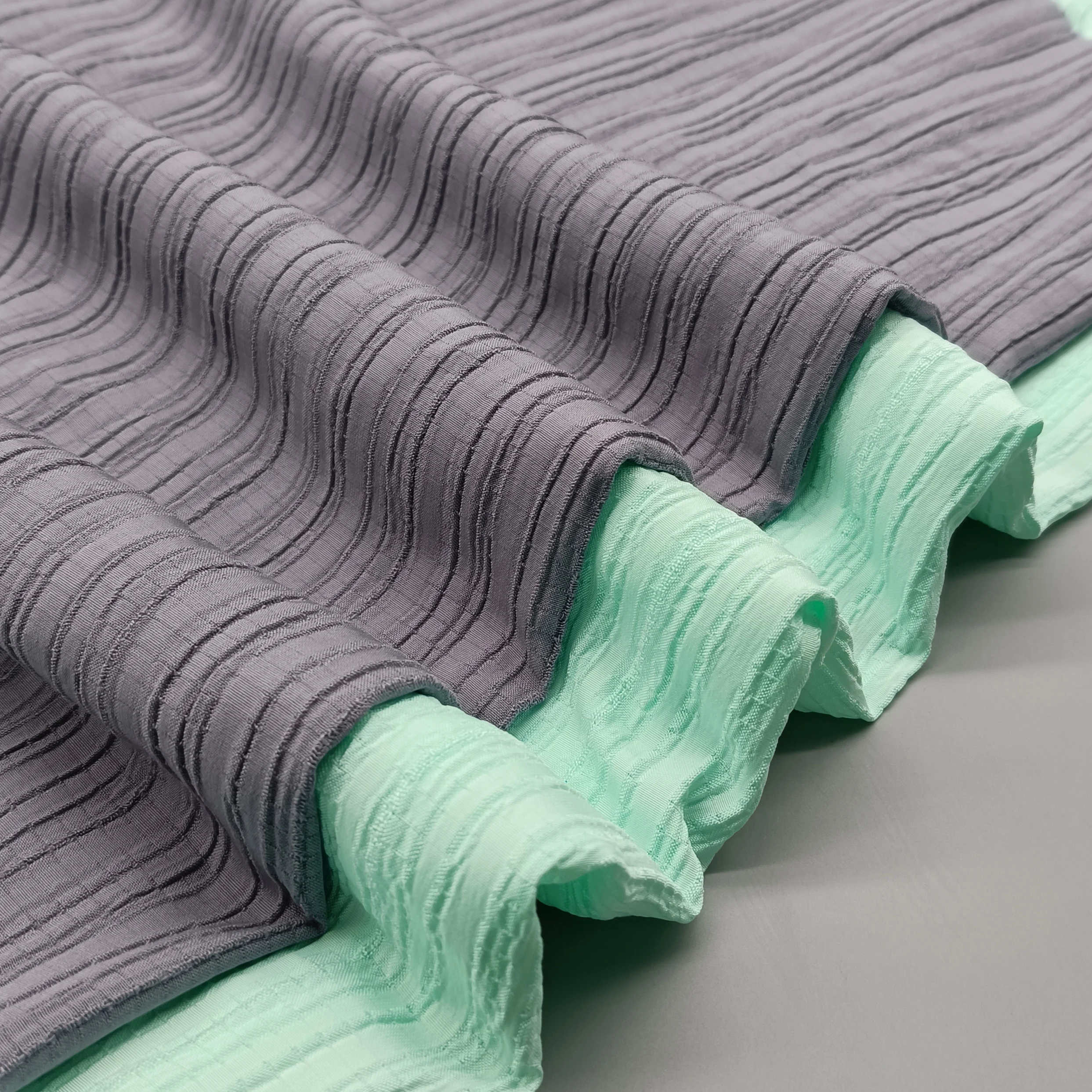 Custom wholesale high quality soft Polyester eyelet pleat cotton gauze fabrics for dresses