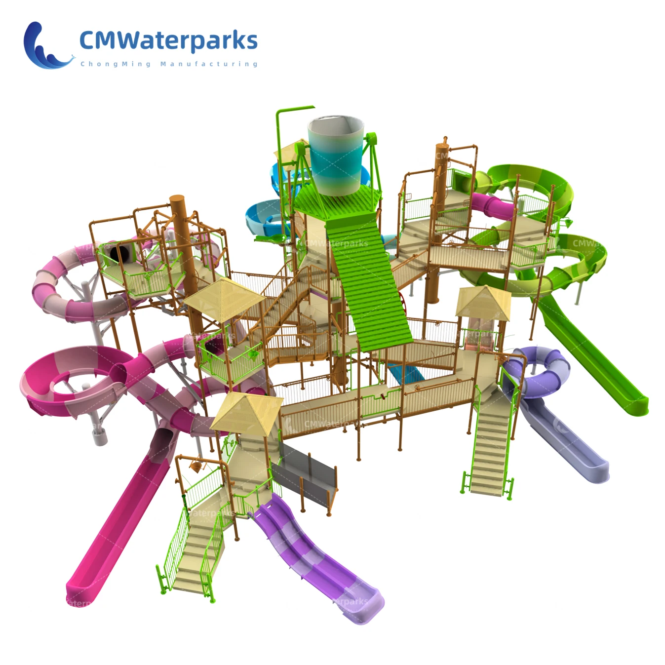 Hot Sale Water Park Equipment Fiberglass Water Pool Slide Water House