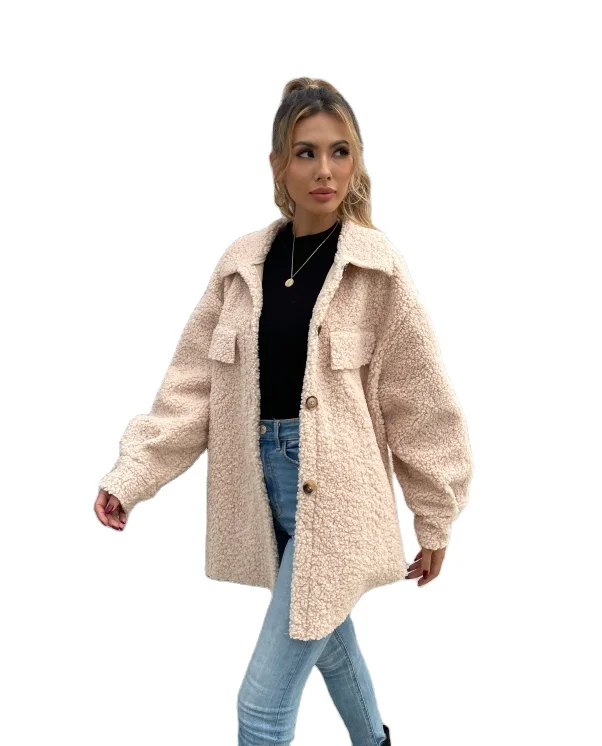 Производители SHEIN, женские Искусственные меховые плюшевые пальто, куртка из искусственного овечьего меха, пальто, Тедди, Женская куртка