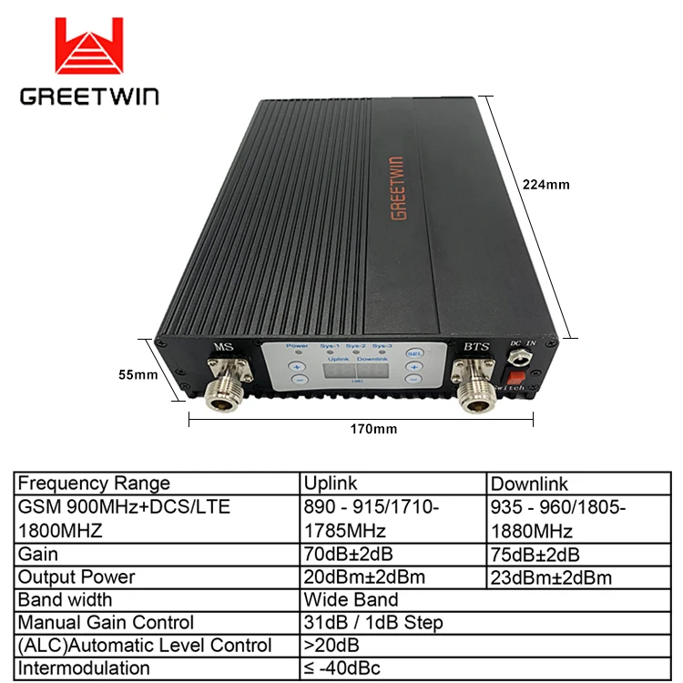 Ascom 9900 23dBm 2G 4G Mobile Network Signal Booster GSM 900MHz DCS 1800MHz Cell Phone Repeater