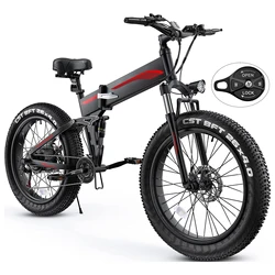 EU US Cheap 26 inch Flat Snow Air Tire 500W Motor Folding Electric Bike E Bike Bicycle Ebike On Promotion