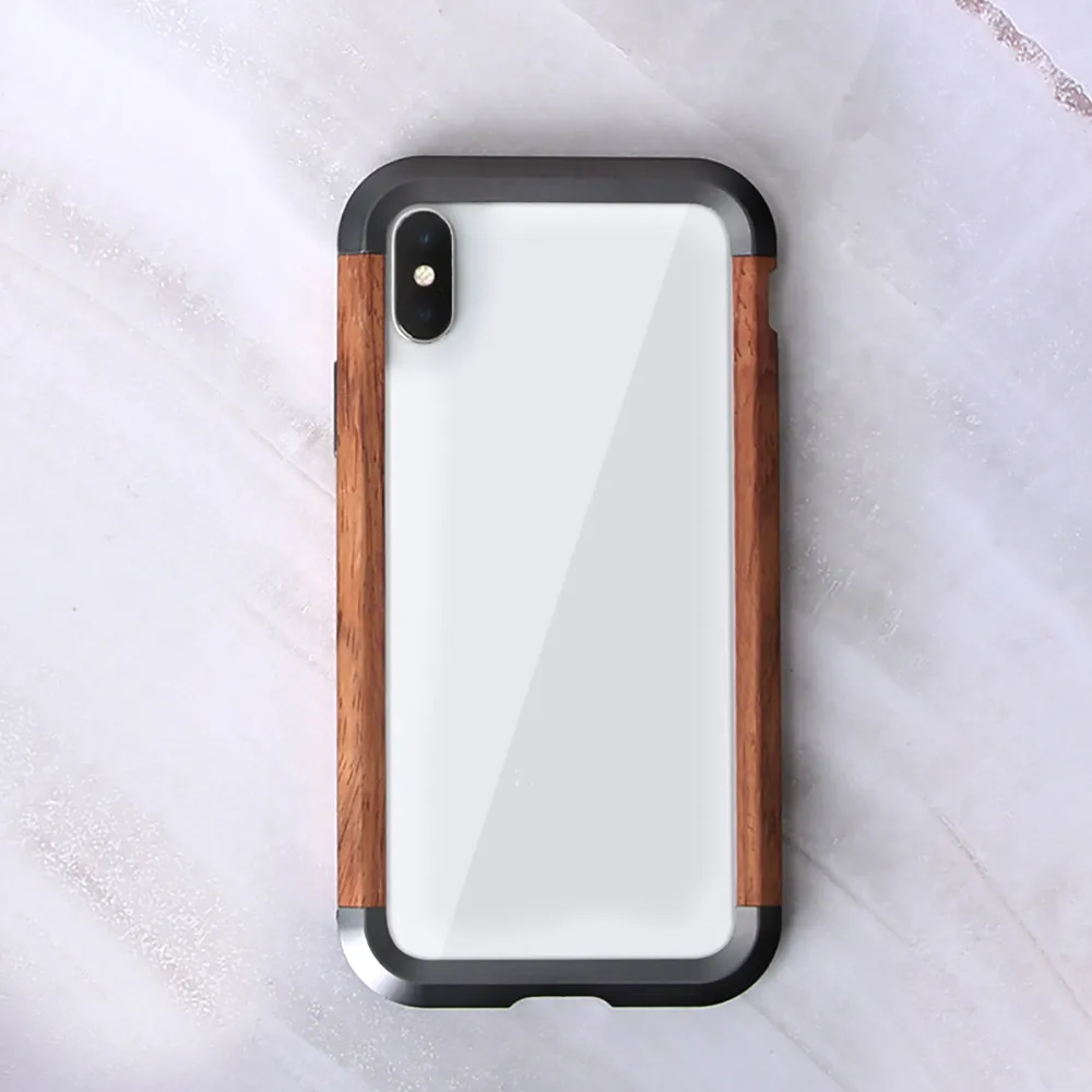 Ultra-Thin Aluminum Wood Metal Aluminum Bumper Case For iPhone