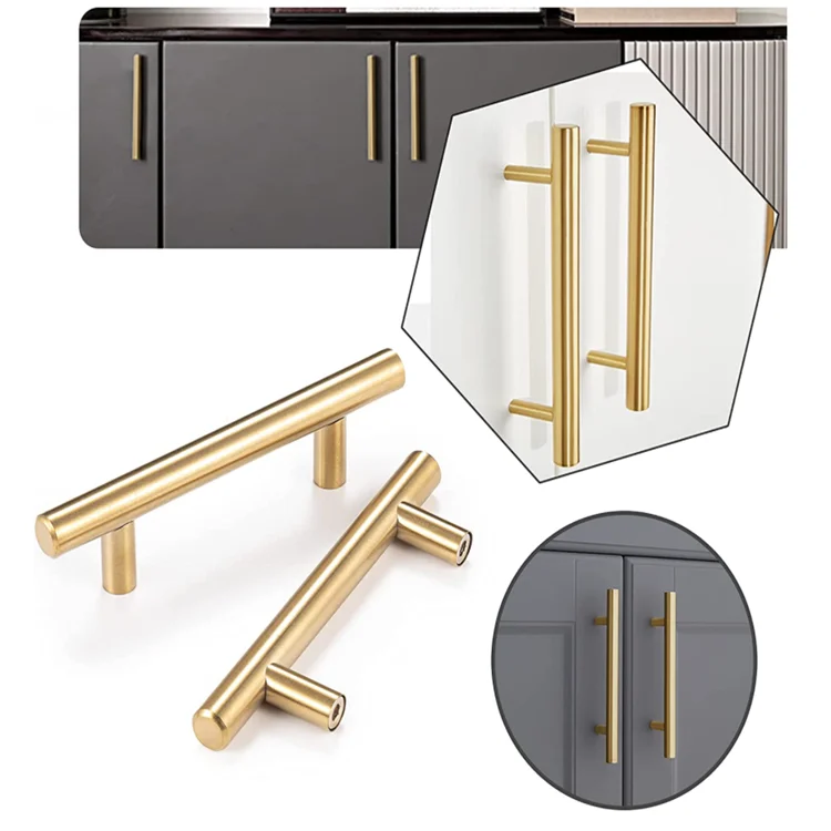 Мебельная фурнитура для кухонных дверей в современном стиле, ручки для шкафов из нержавеющей стали, ручки для барных ящиков, золотые, черные