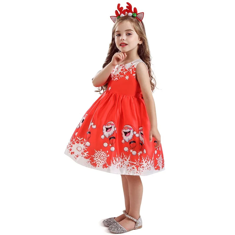 
Christmas dress boutique clothing kids frock designs bufflo girl dress 