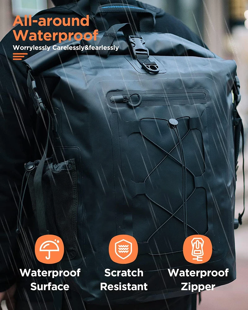 Motorcycle Waterproof Motorcycle Backpack Tail Bags Travel Saddlebags 35L Duffle Bags PVC 500D Waterproof Dry Bags