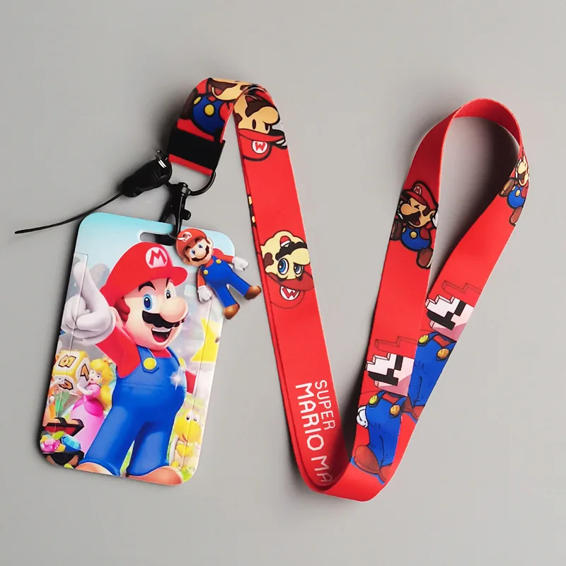 DL2904 Cartoon anime hard bus card holder, mobile phone long lanyard, student campus access control work card holder