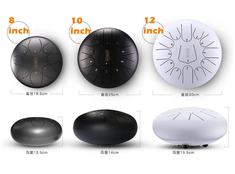 
8 Tones 8 Inch Steel Tongue Drum Handpan Drum Tank with Free Accessories 