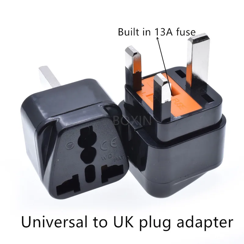 Universal to UK plug adapter with 13A FUSE US/EU/UK/AU to BS Conversion Connector Singapore Malaysia plug