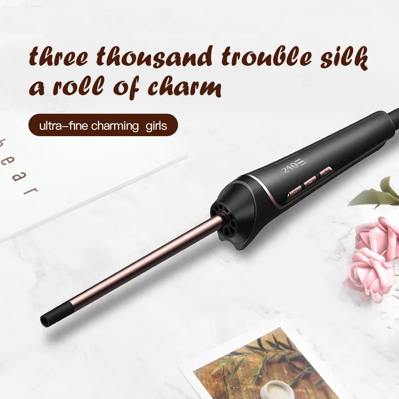 Professional 10mm Small Curling Iron Professional Ceramic Tourmaline Curl Wand Barrel Short Hair Curler Iron